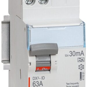 Interrupteur différentiel DX³-ID haut vis/haut auto 2P 230V~ 63A A 30mA - 2 mod
