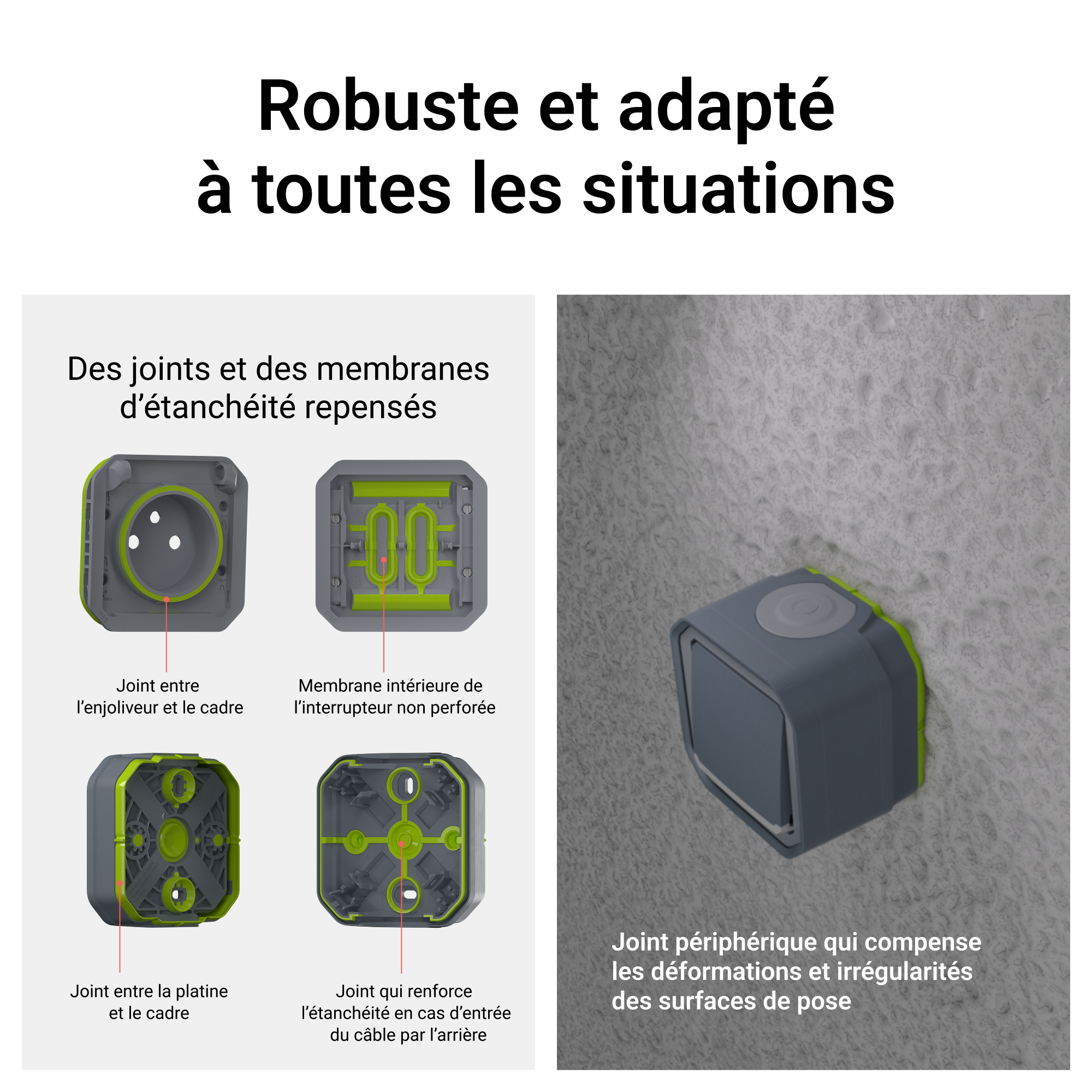 Prise pour recharge véhicule électrique Plexo complet saillie anthracite