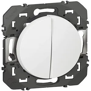 Double interrupteur ou va-et-vient dooxie 10AX 250V~ finition blanc – Image 4