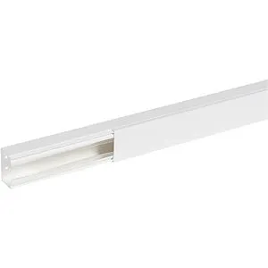Goulotte distribution Viadis 60x40mm-Fond+couvercle-1 compart-Longueur 2m-Blanc – Image 3