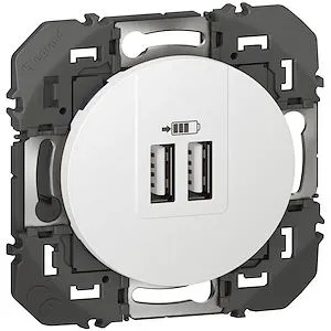 Double Prise USB Type-A dooxie 3A 15W finition blanc – Image 5