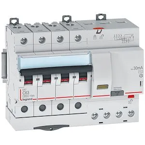 Disj. diff monobloc DX³6000 10kA arrivée haut/départ bas vis 4P 63A typeAC 30mA – Image 2