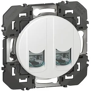 Double prise RJ45 catégorie 6 STP dooxie finition blanc – Image 2