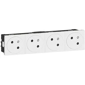 Prise de courant 4x2P+T Surface Mosaic Link auto 8 mod - blanc - 16A 250V – Image 4