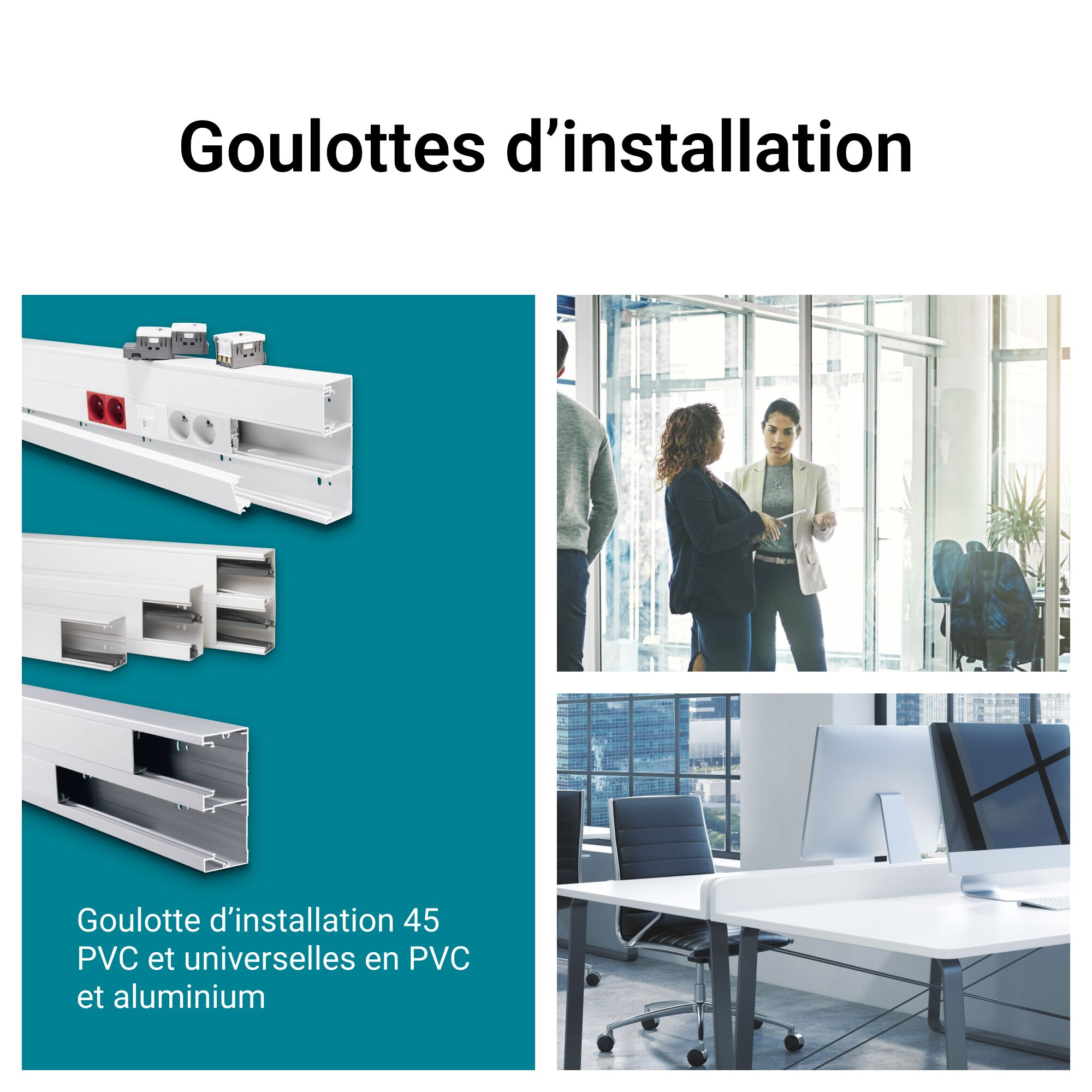 Goulotte Logix 45-85x50mm-1 compartiment-2m-Livré sans couvercle-PVC Blanc Artic – Image 5